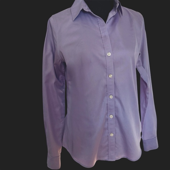 Banana Republic, Women’s Fitted, Button-Down Top. Lavender, Stretch, 8P - Picture 4 of 13